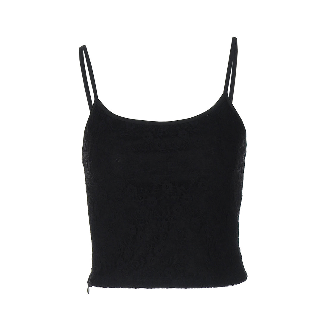 Dame crop top med smalle stropper og figursyet snit Stilla