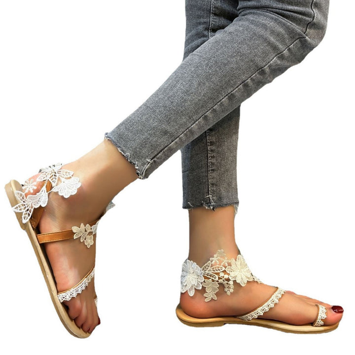 Dame Elegante Fodvenlige Sandaler med blomsteragtige Spidse Accenter Stilla