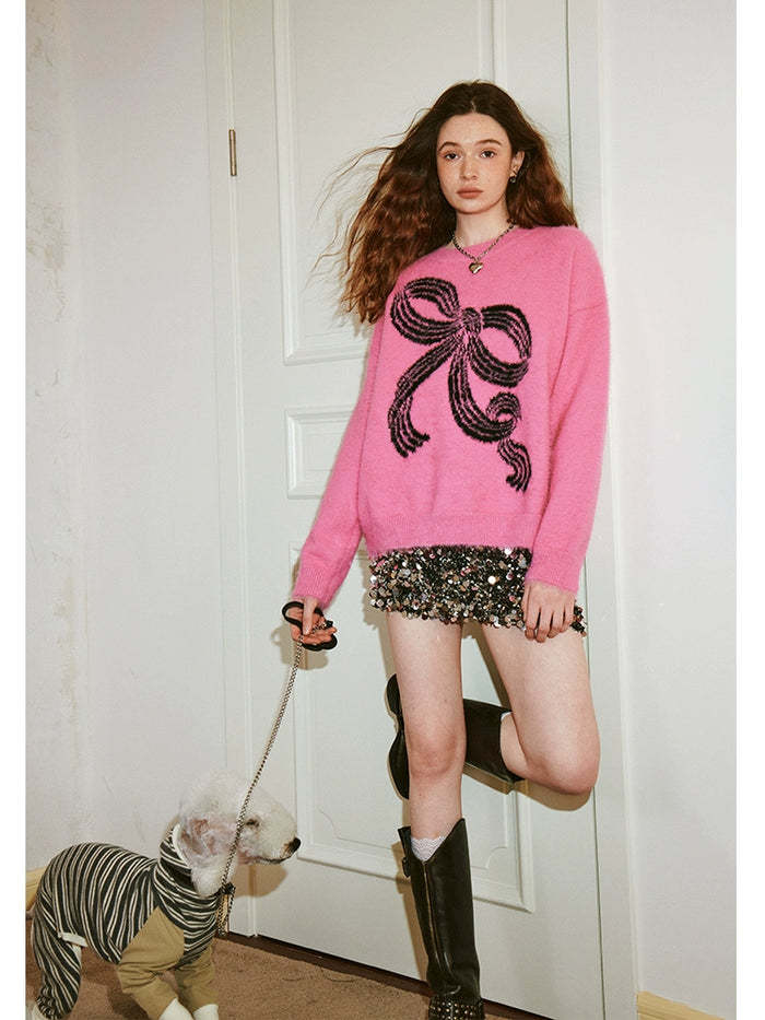 Kvinders sweater med legende bue motiv og blødt materiale Stilla