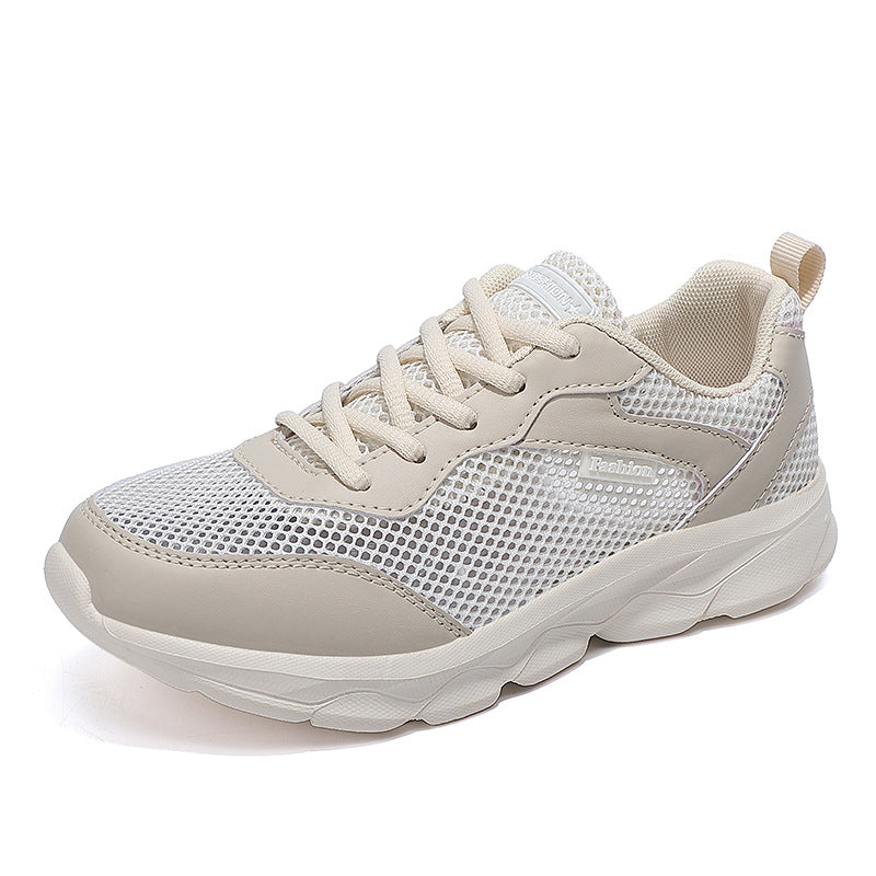 Dame nan lette hverdag- og rejse-sneaker med luftig netstruktur, dæmpende let sål og hæløj Skovae