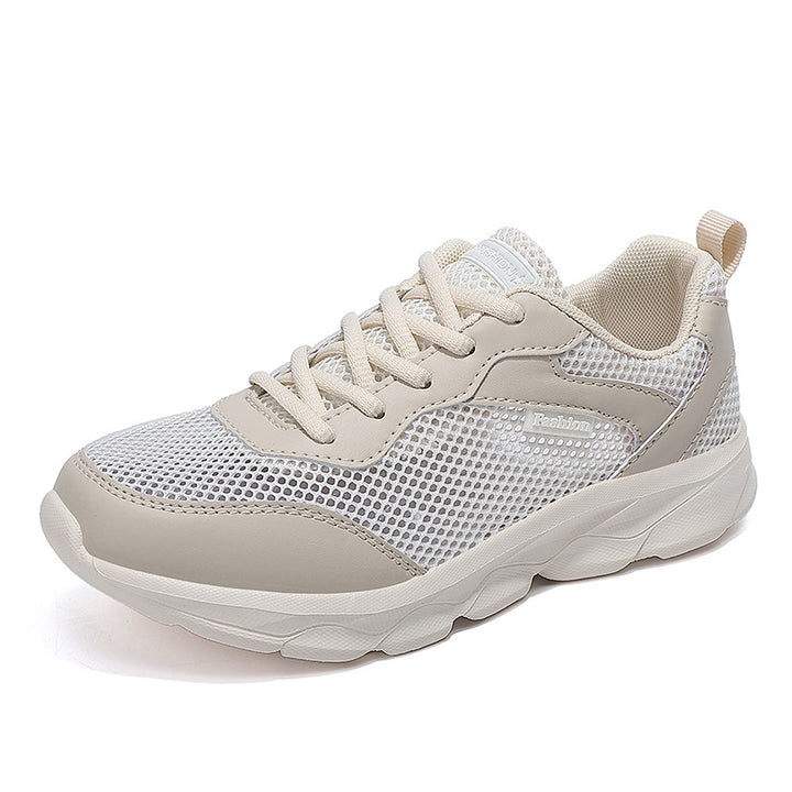 Dame nan lette hverdag- og rejse-sneaker med luftig netstruktur, dæmpende let sål og hæløj Skovae
