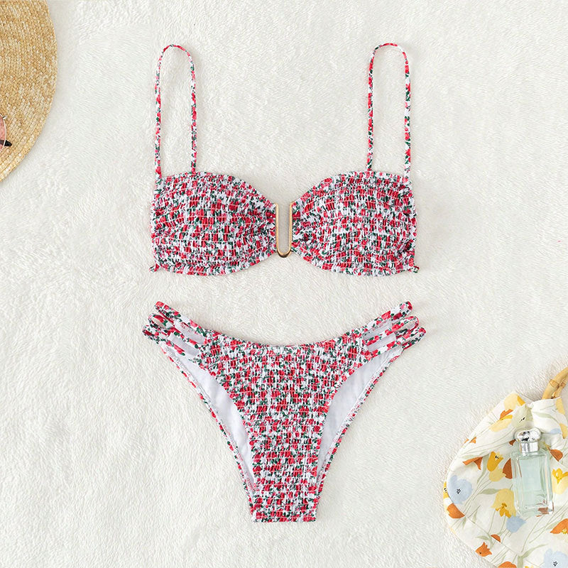 Dame Bikini-sæt med kvalitets ruffle design og justerbare stropper Skovae