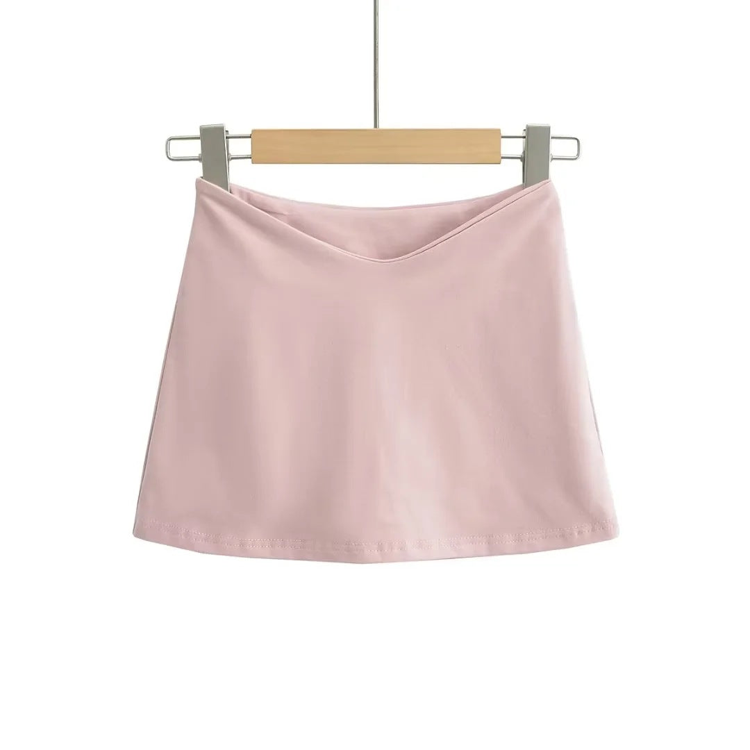 Dame A-linje mini skirt lavet af let og åndbart stof med elastisk talje Stilla
