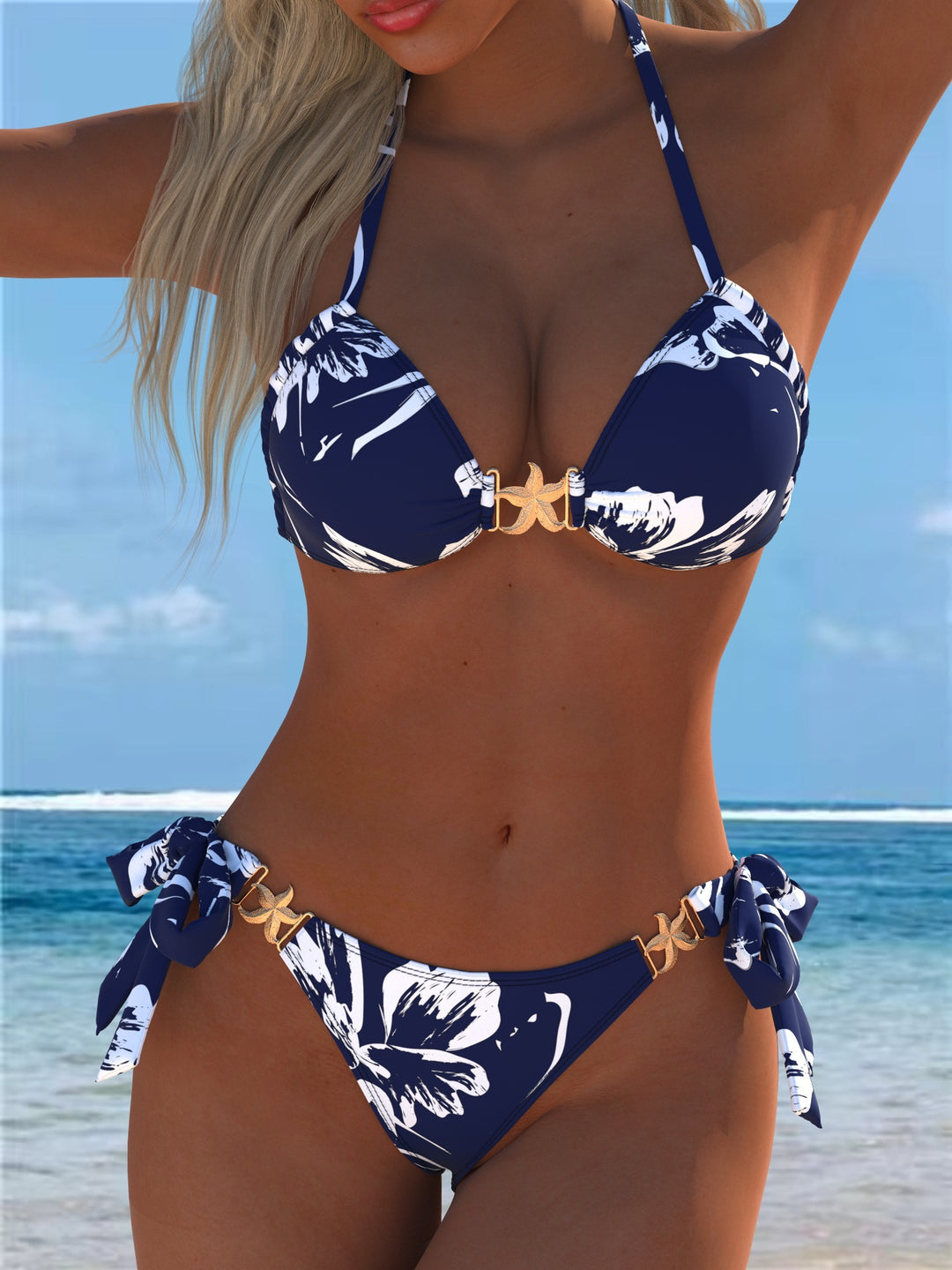 Dame bikini med dekorative sløjfedetaljer Skovae