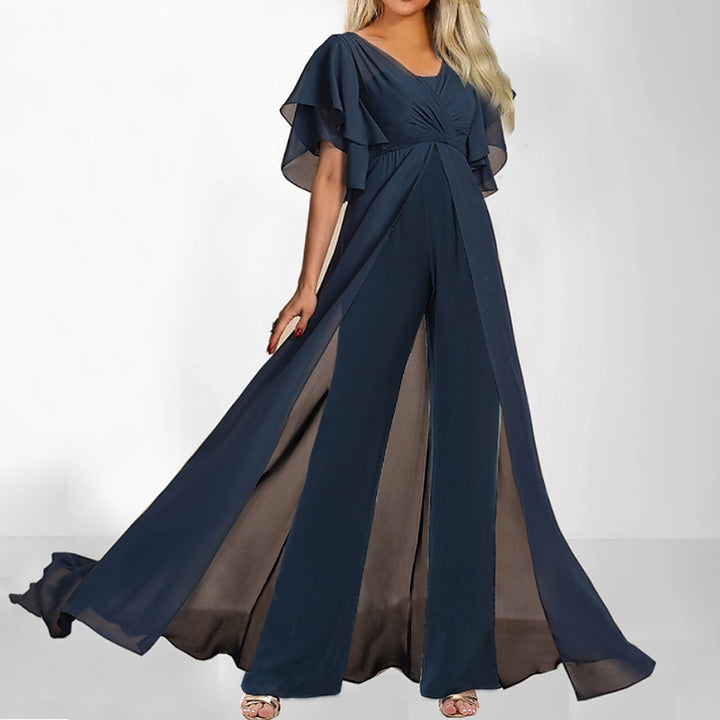 Flydende chiffon aften-jumpsuit til damer Stilla