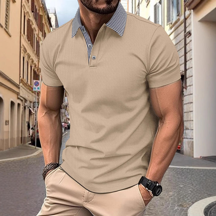 Herrer polo shirt med moderne krave og struktureret overflade Stilla