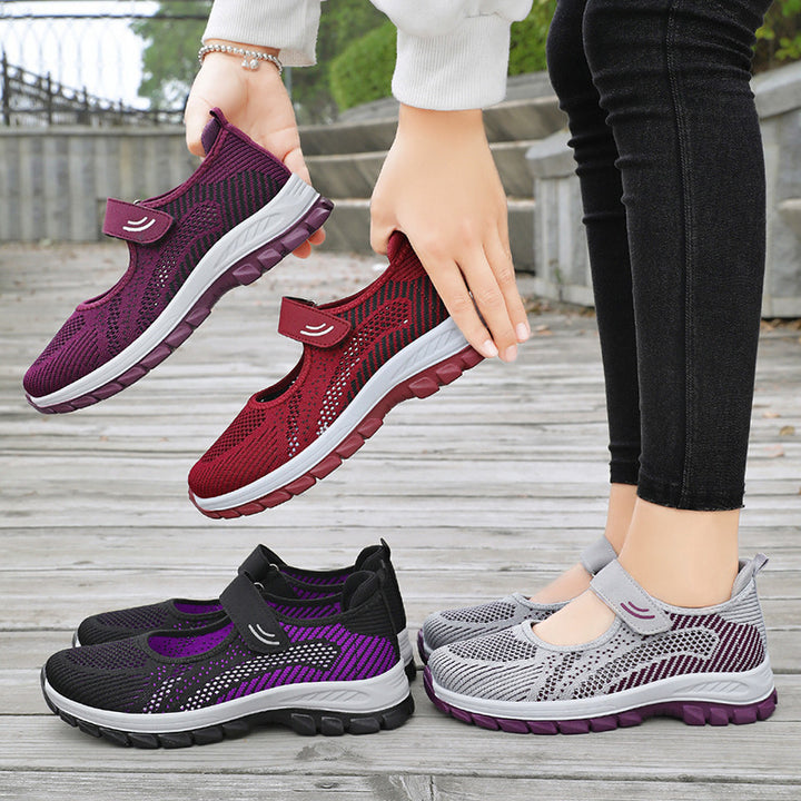 Dame Sporty Velcro Sneakers med åndbart overmateriale Stilla