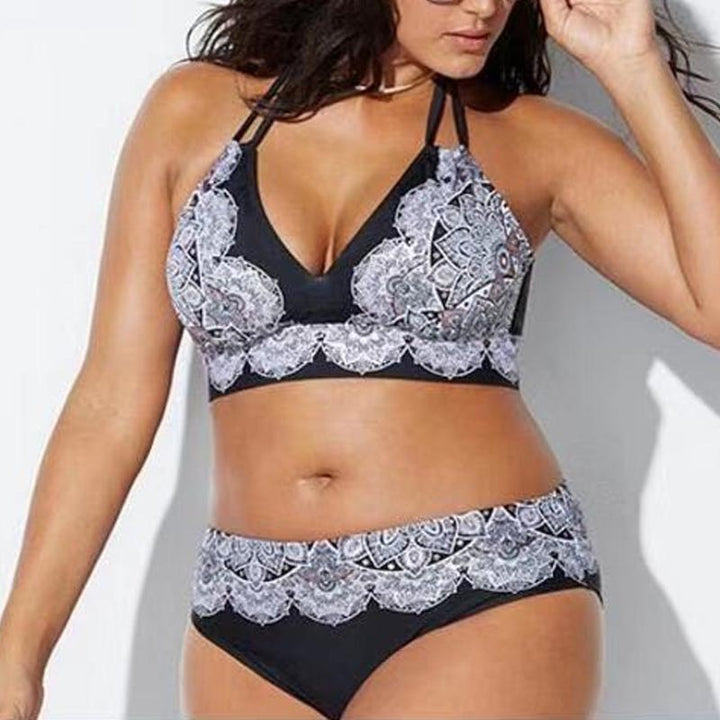Dame triangel-bikini med kontrasterende designs Skovae