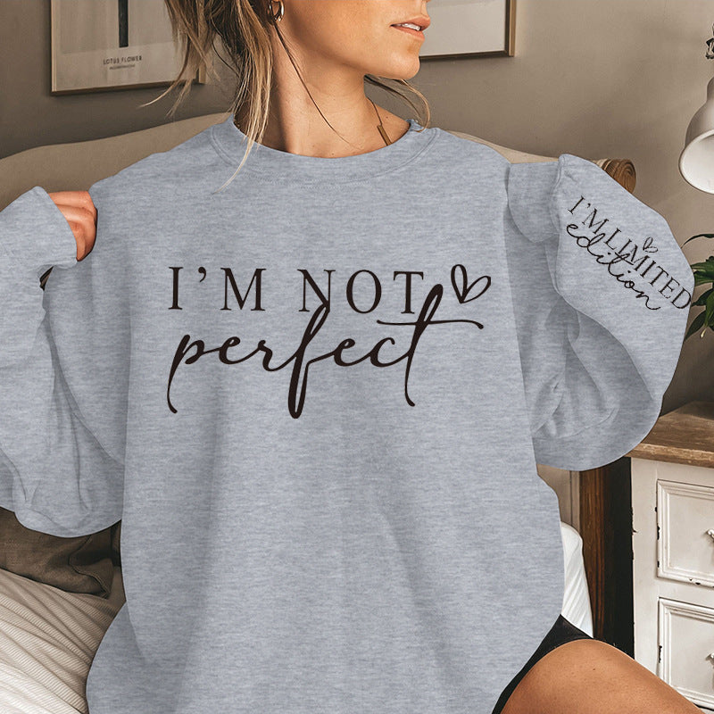 Kvindernes Oversized Sweatshirt med Unikt Statement Print Skovae