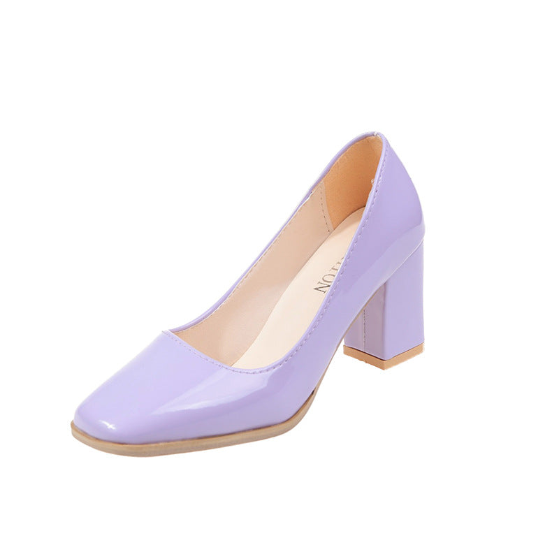 Dame elegante pumps med kvadratisk tåhætte og høj blokhæl Stilla