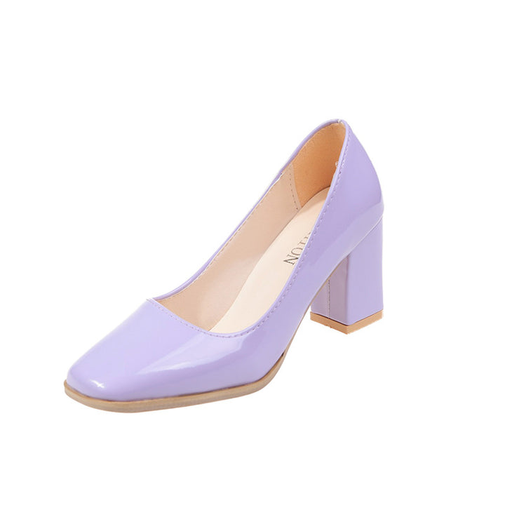 Dame elegante pumps med kvadratisk tåhætte og høj blokhæl Stilla