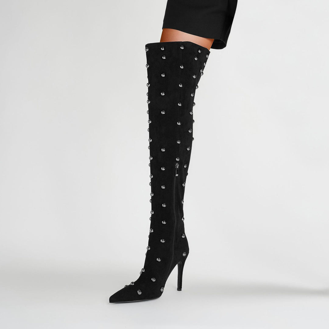 Dame Overknee Stiletto Støvler med dekoreret detalje Stilla