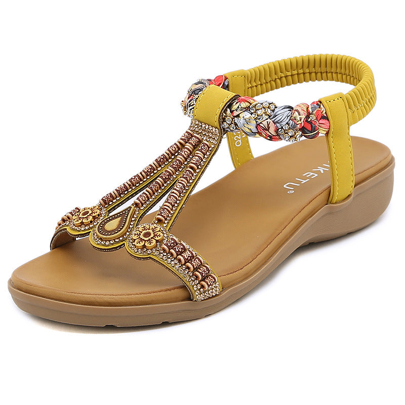 Dame mode sandaler med florale accenter og fleksibel sål Stilla
