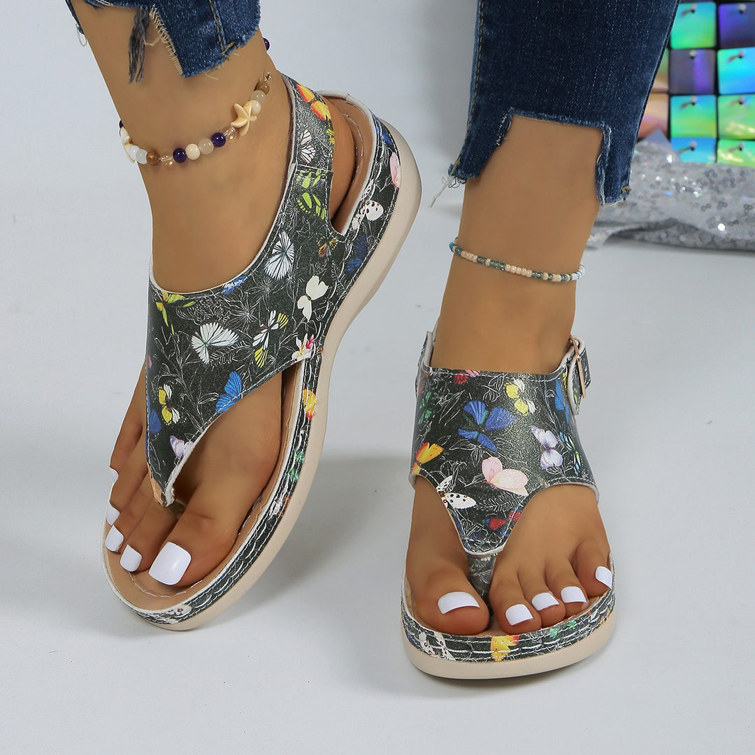 Dame Wedge-sandaler med floralt design og skridsikker sål Stilla