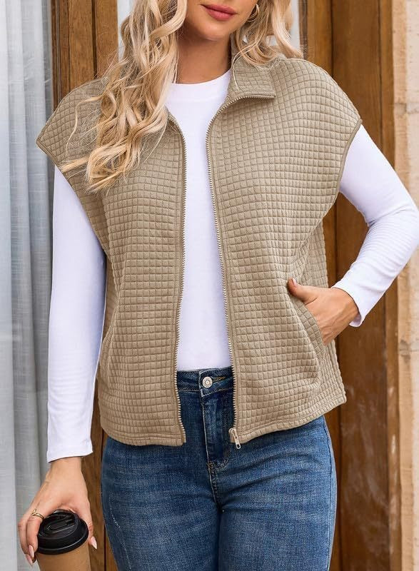 Kvindernes fashionable vest med lynlås Stilla