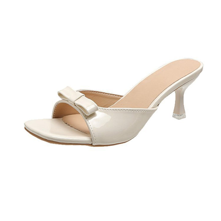 Dame Elegant Slingback Sandaler med dekorativt Bue-detalje og flot Hæl Stilla