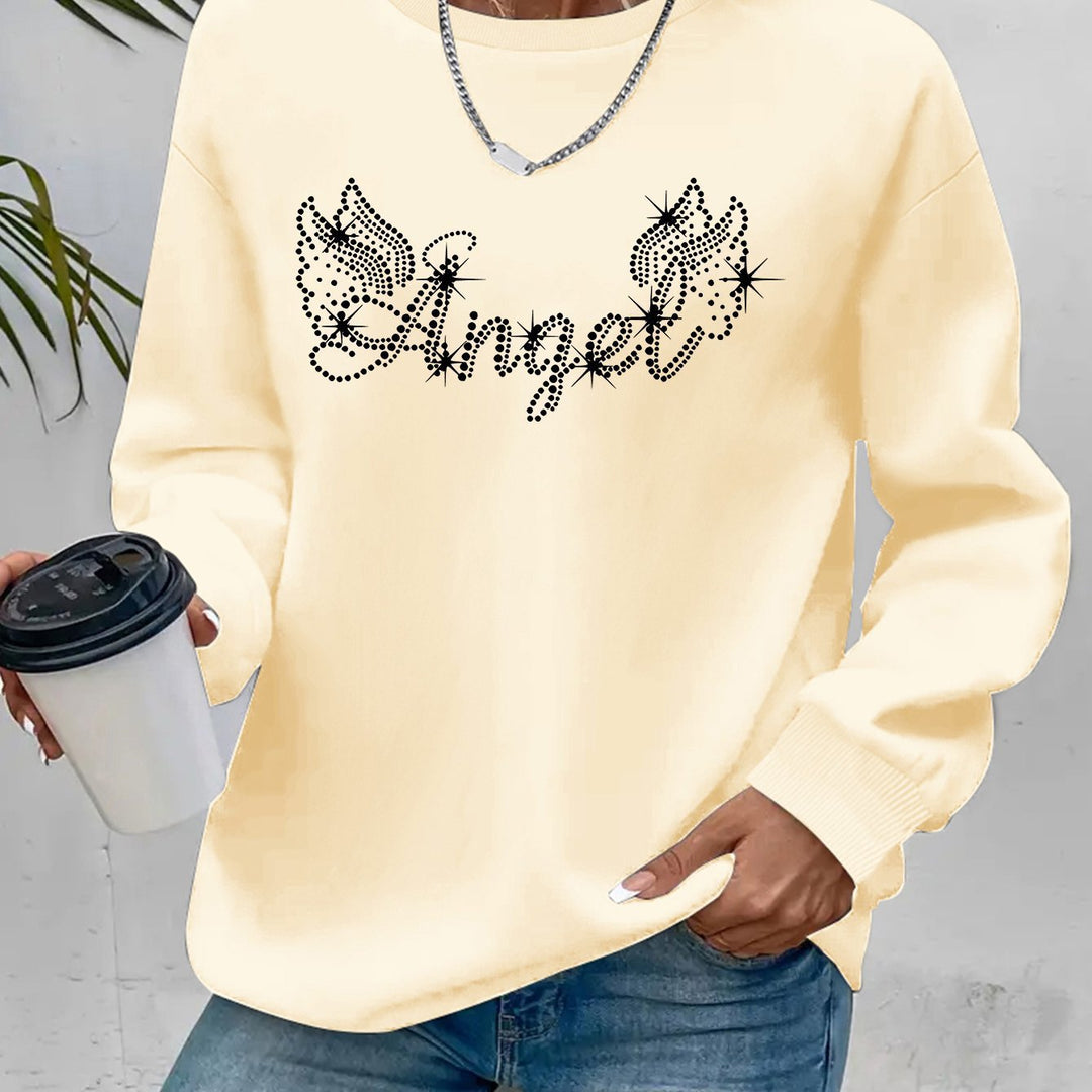 Kvinder sweatshirt med glitrende print og afslappet pasform Stilla