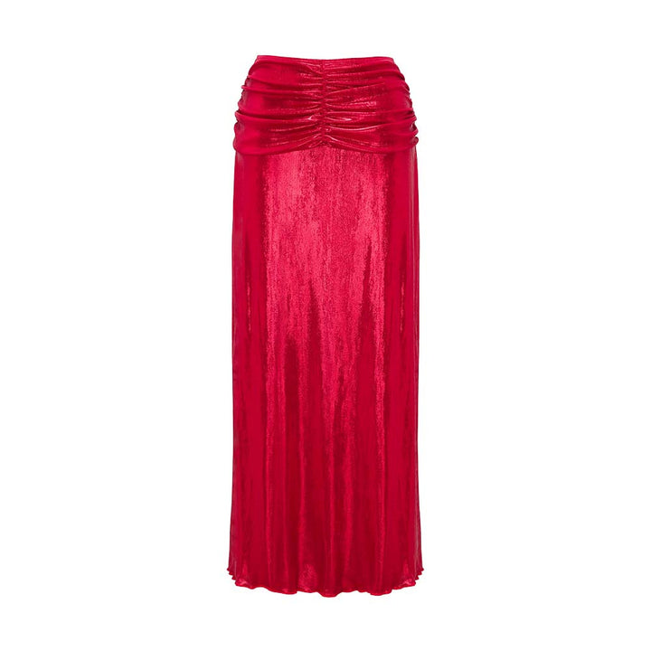 Dame badedragt med off-shoulder design og elegant nederdel Skovae