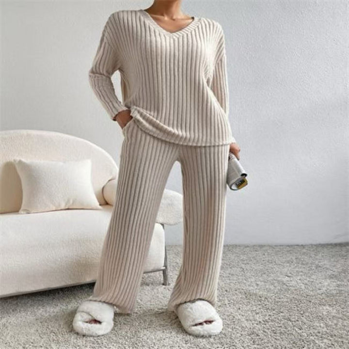 Dame hyggeligt strikket loungewear sæt Stilla
