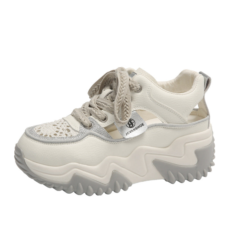 Dame sneakers med elegante satin snørebånd og moderne metallic overflade Stilla