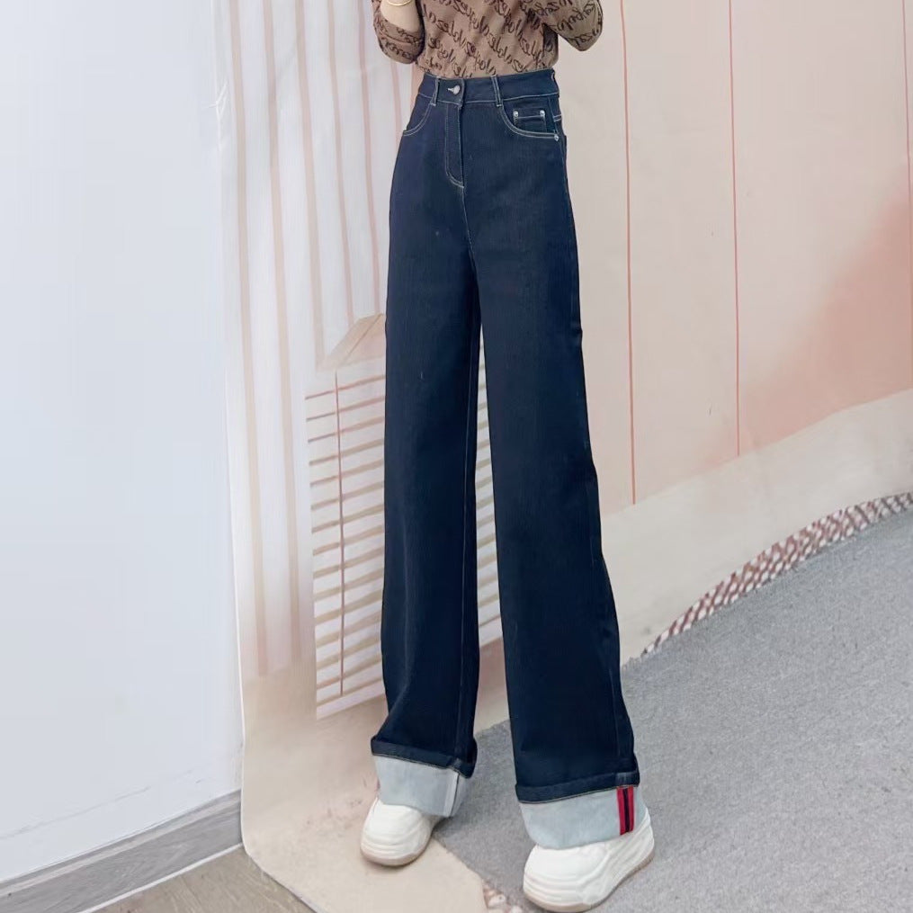 Damer Løs skåret jeans med høj talje og fleksibel kantbehandling Stilla