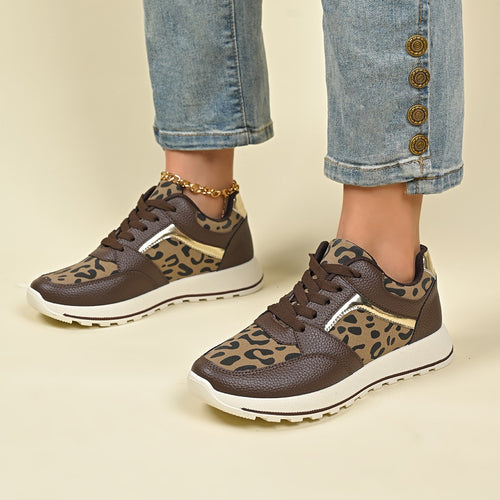 Dame Sneakers med stilfuldt leopardmønster og komfortabel dæmpning Stilla