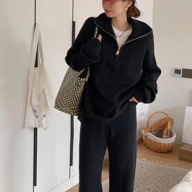 Femme Cozy Halv-Zip Lounge Sæt Stilla
