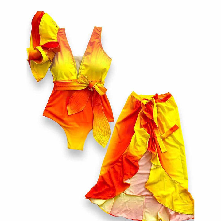 Dame Strandkort med stilfuldt wrap-design og livlig farveovergang Stilla