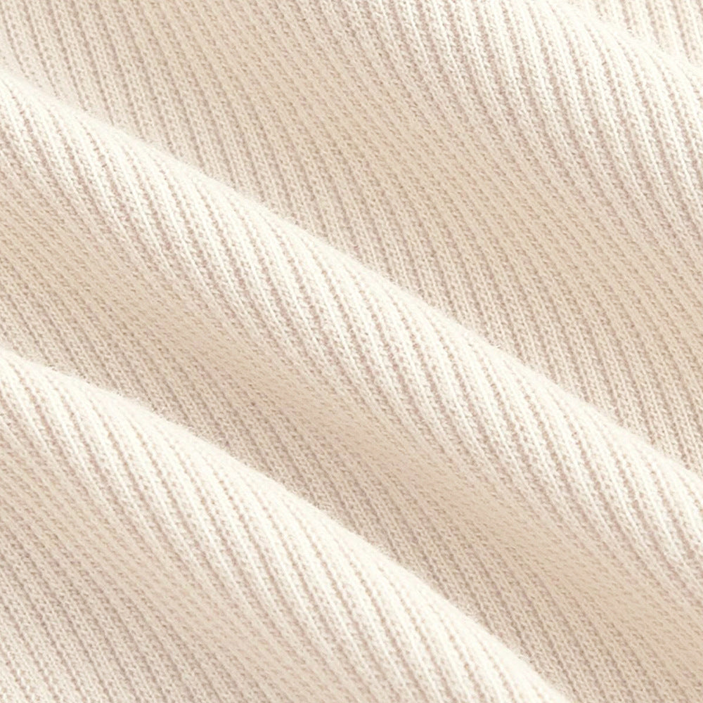 Kvindernes langærmede cropped skjorte med asymmetrisk halsudskæring og fin ribbet tekstur Stilla