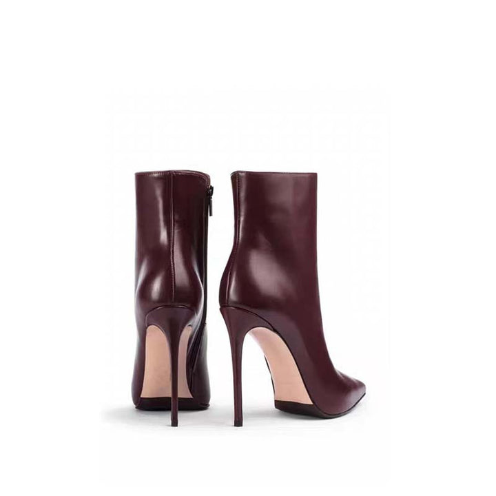 Femme Spidsesko-Ankel-Stiletto-Boots med skulptureret hældetalje Stilla