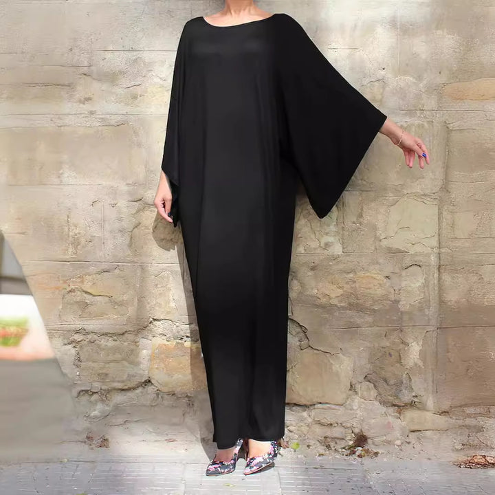 Dame Lang Kaftan-Kjole med bred pasform og elegante ærmer Stilla