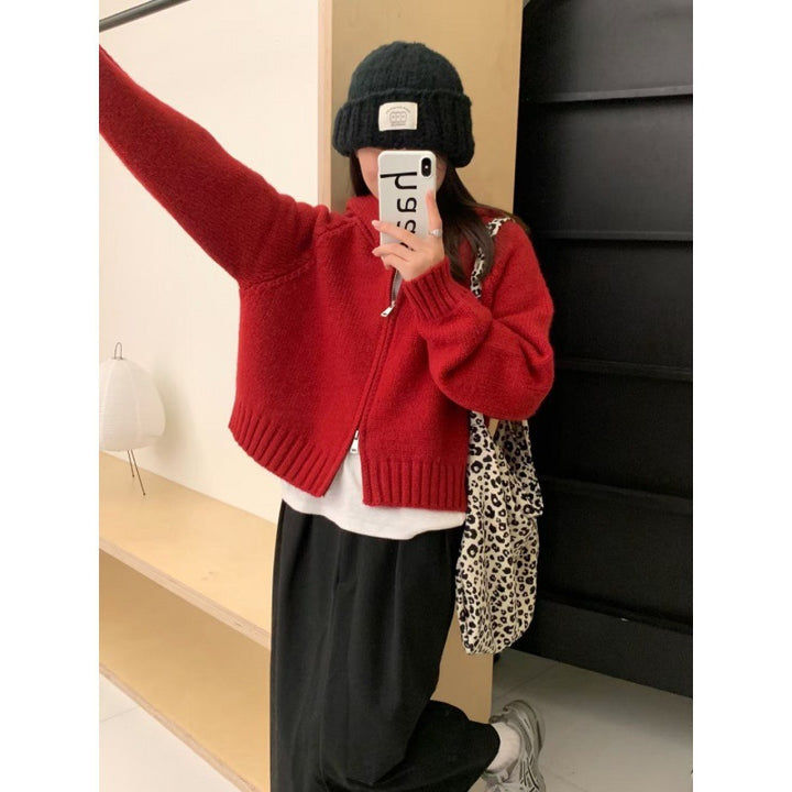 Kvinders Snuggly Hoodie Cardigan med Lynlås og Store Lommer Stilla