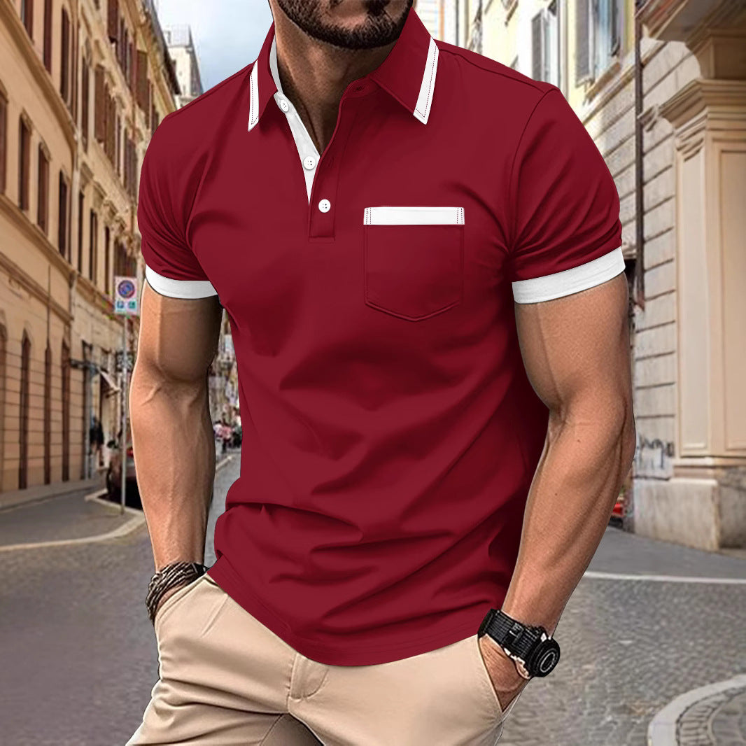 Herrer moderne Polo-shirt med kontrastkrave Stilla
