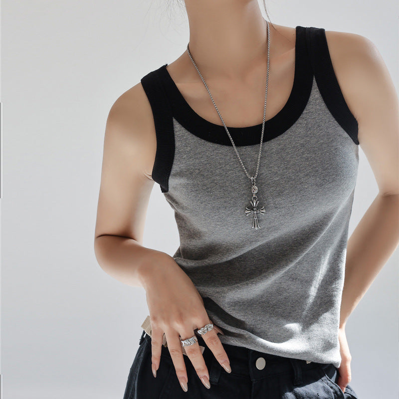 Damer Sporty tanktop med kontrasterende syninger og åndbart materiale Stilla