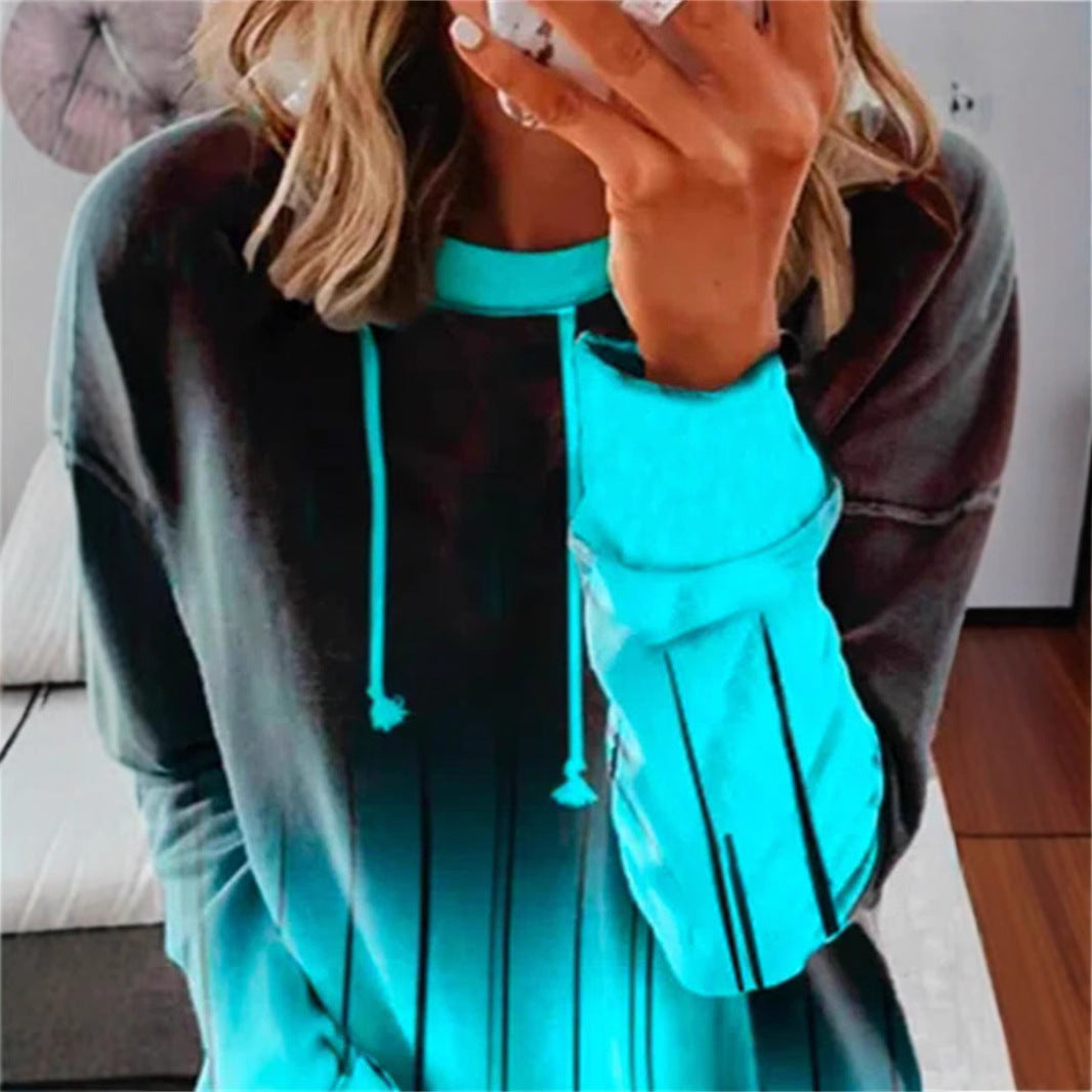 Kvinders hoodie med stilfuld gradient og unikt design Stilla