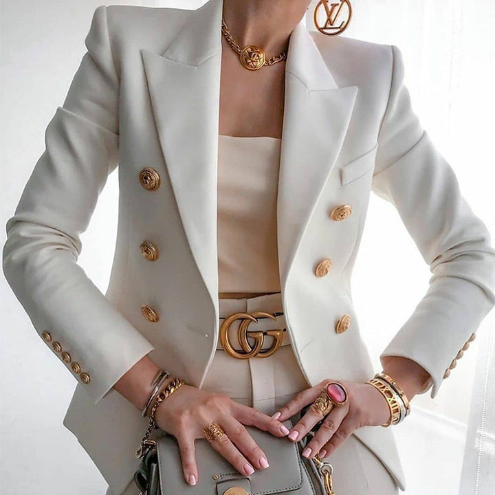 Damer Elegant Blazer med dobbelt knaplukning og tætsiddende snit Stilla
