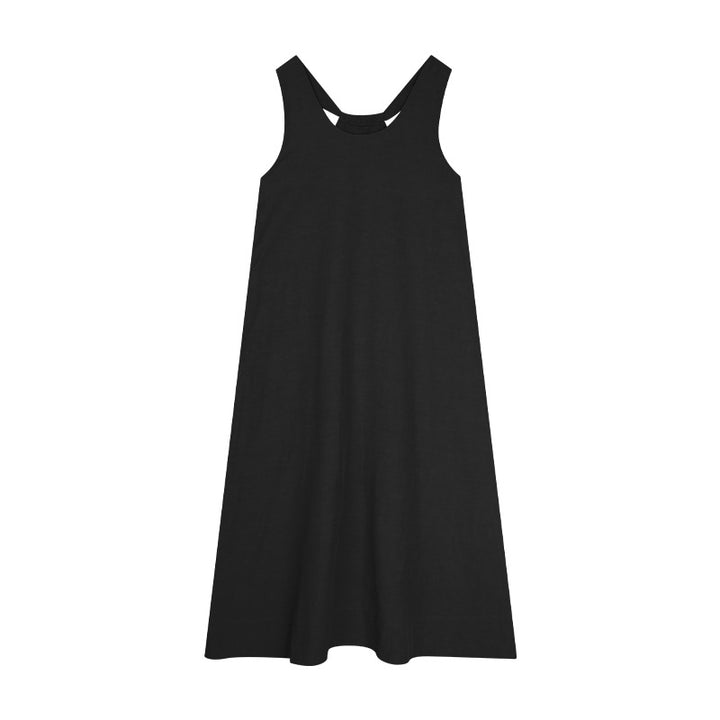 Dame afslappet Jersey-maxikjole med racerback og svajende nederdel Stilla