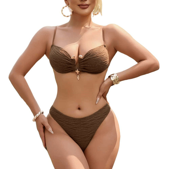 Dame Tekstureret Flæse Sæt Bikini Stilla