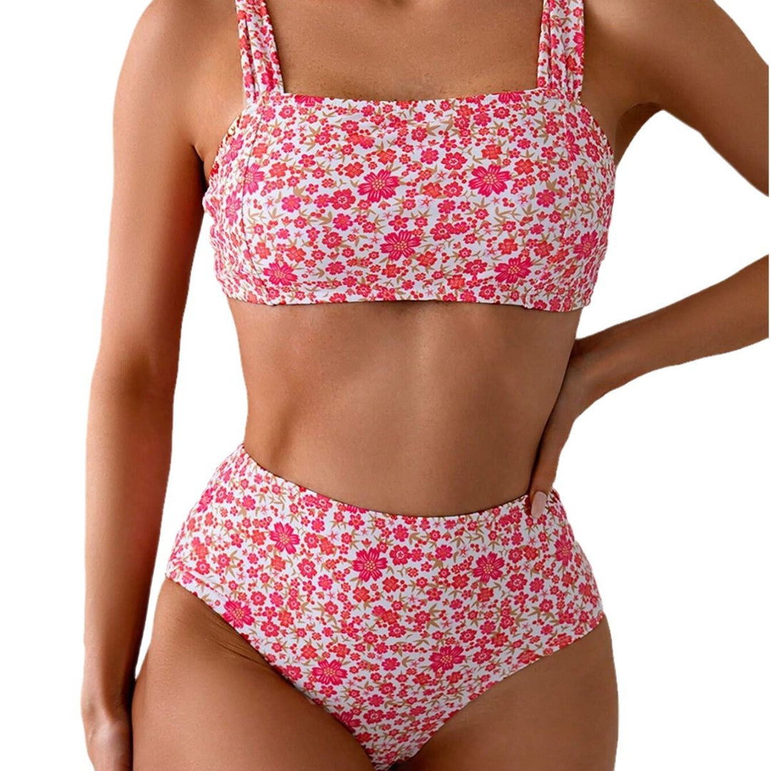 Dame Højt skåret bikini med blomsterprint Stilla