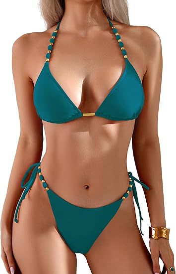 Dame Triangel-Bikini med legende perledetaljer Skovae