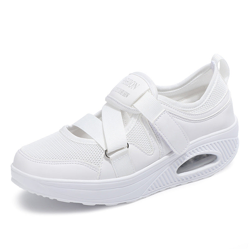 Dame nan stabiliserende komfort-sneaker med luftpolstret kile sål og velcro-rem lukning Skovae