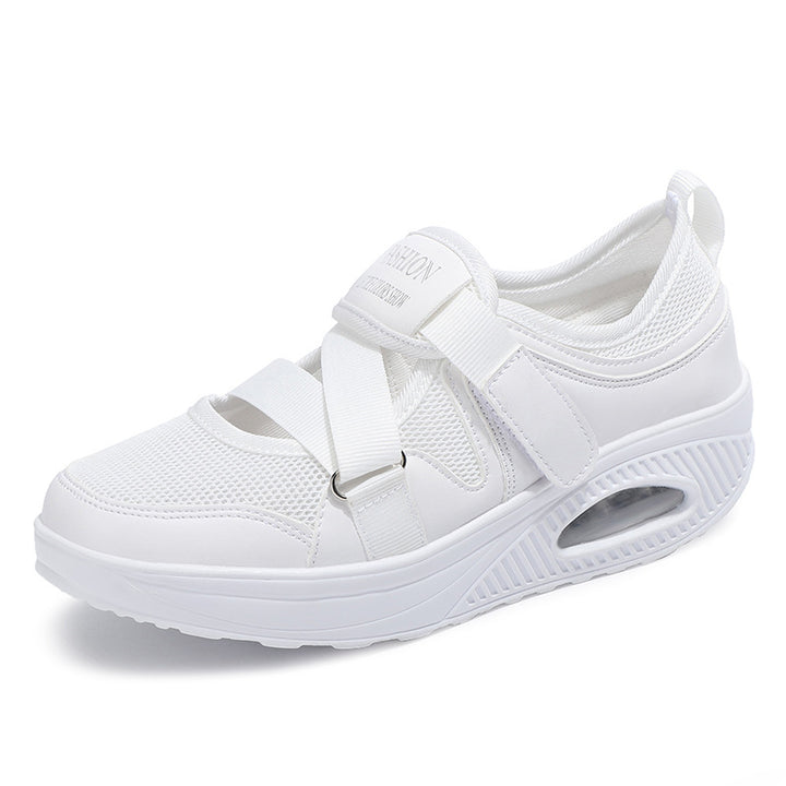 Dame nan stabiliserende komfort-sneaker med luftpolstret kile sål og velcro-rem lukning Skovae