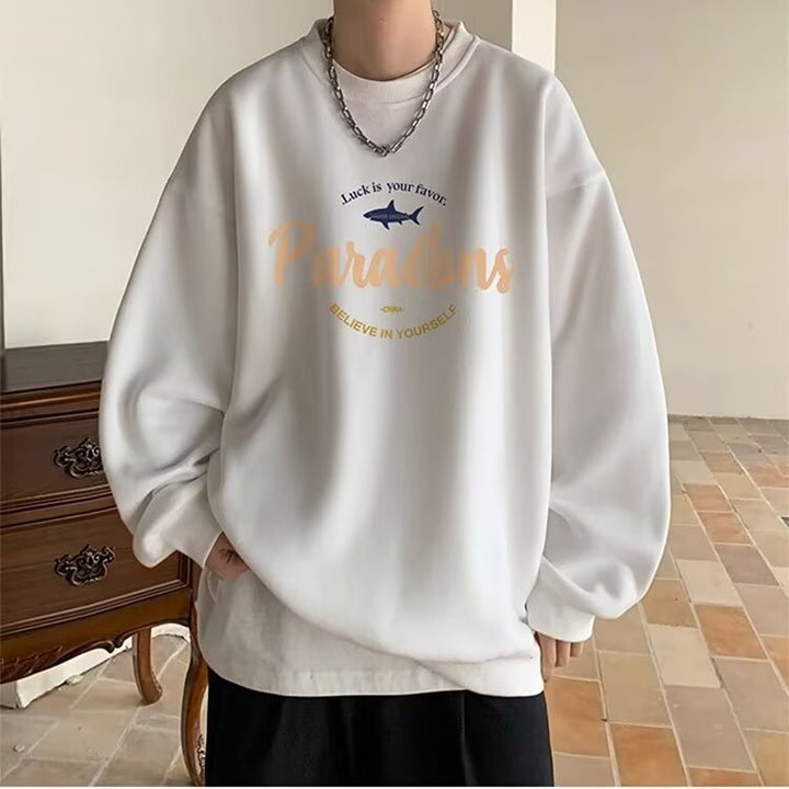 Damer afslappet sweatshirt med kreativt motiv og løs pasform Stilla