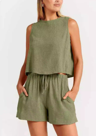 Dame Casual To-delt Shorts-Sæt Stilla