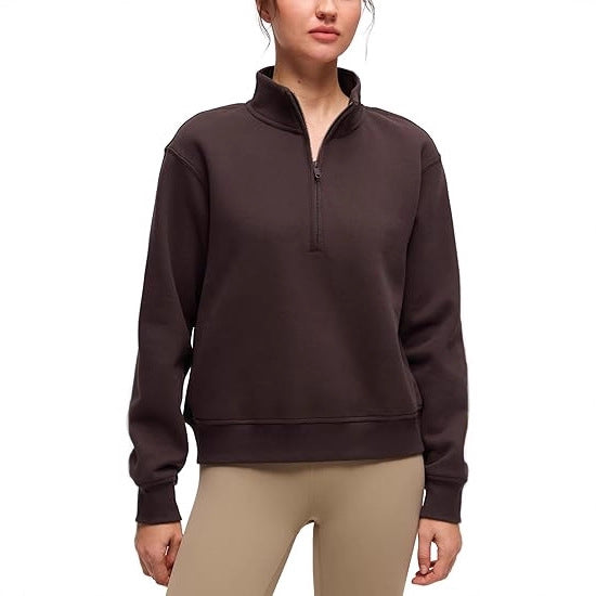 Dame sporty fleece pullover med ståkrave Stilla