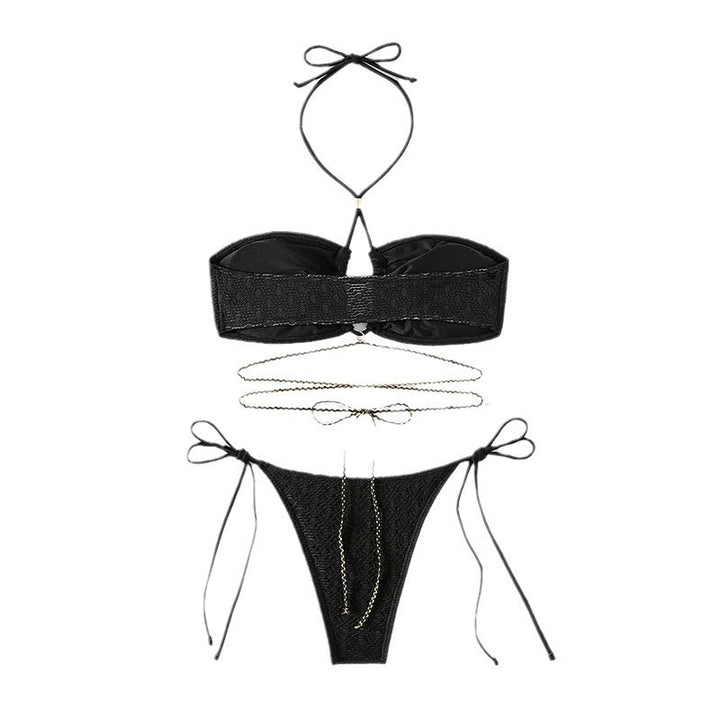 Dame Bandeau-Bikini med raffineret snøredesign Skovae