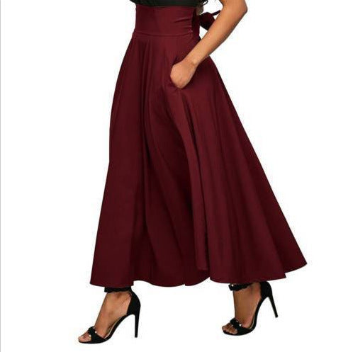 Kvinde Elegant Flydende Midi-Nederdel Stilla
