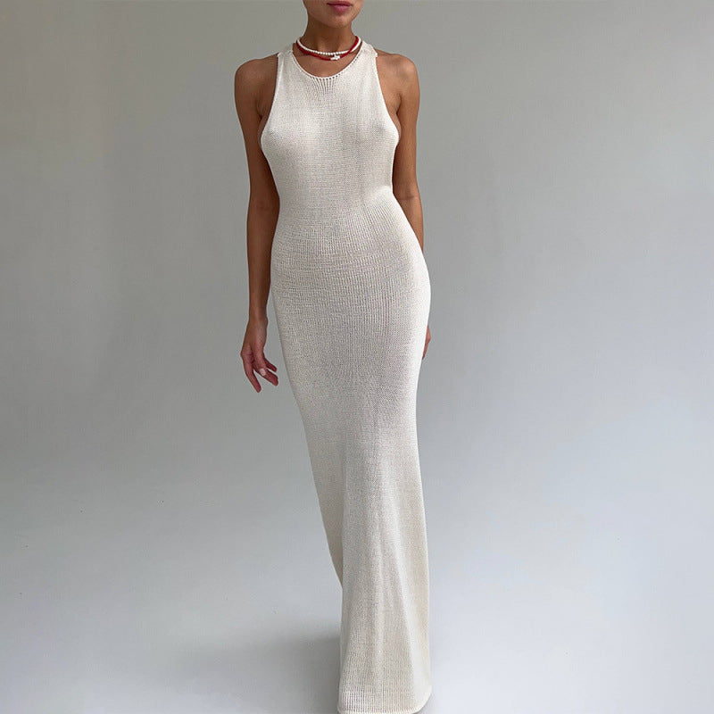 Damen Figurbetontes Maxikleid mit eleganter Raffung Skovae