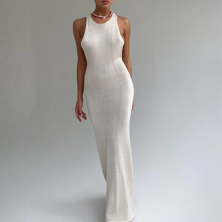 Damen Figurbetontes Maxikleid mit eleganter Raffung Skovae