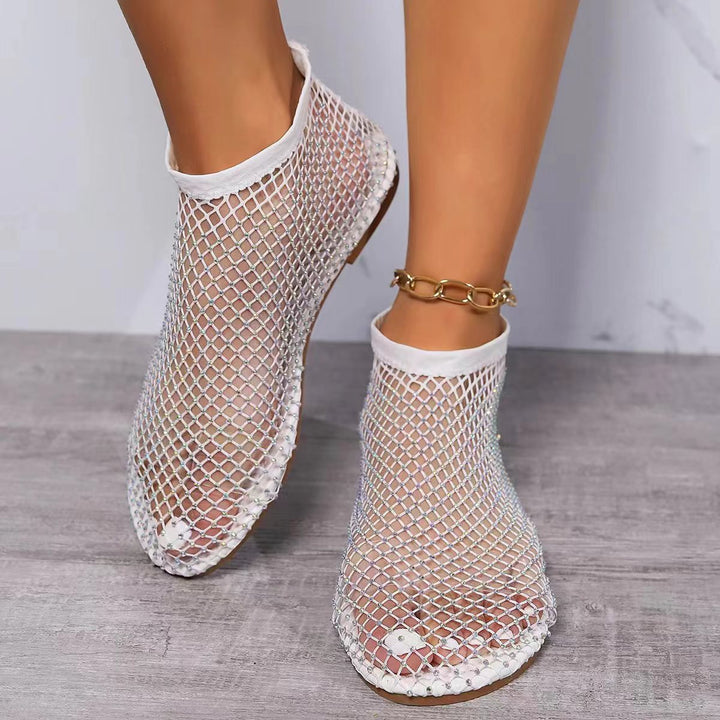 Damer glamourøse net sandaler med elegante glimmer accenter Stilla